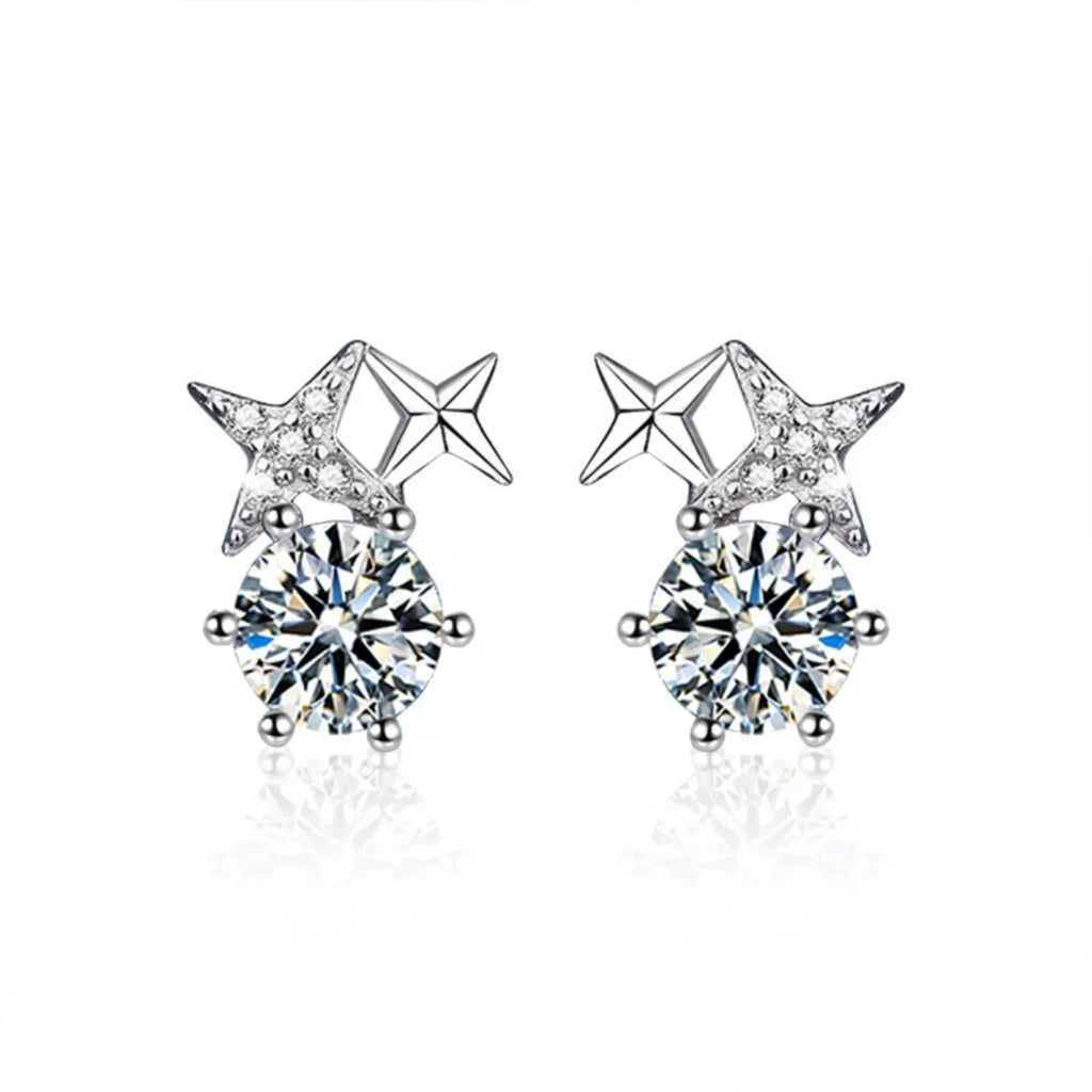 925 Sterling Silver Moissanite Stud Earrings