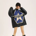 American Retro Biker's Jacket Trendy Leather Jacket Coat See size chart under “more details”