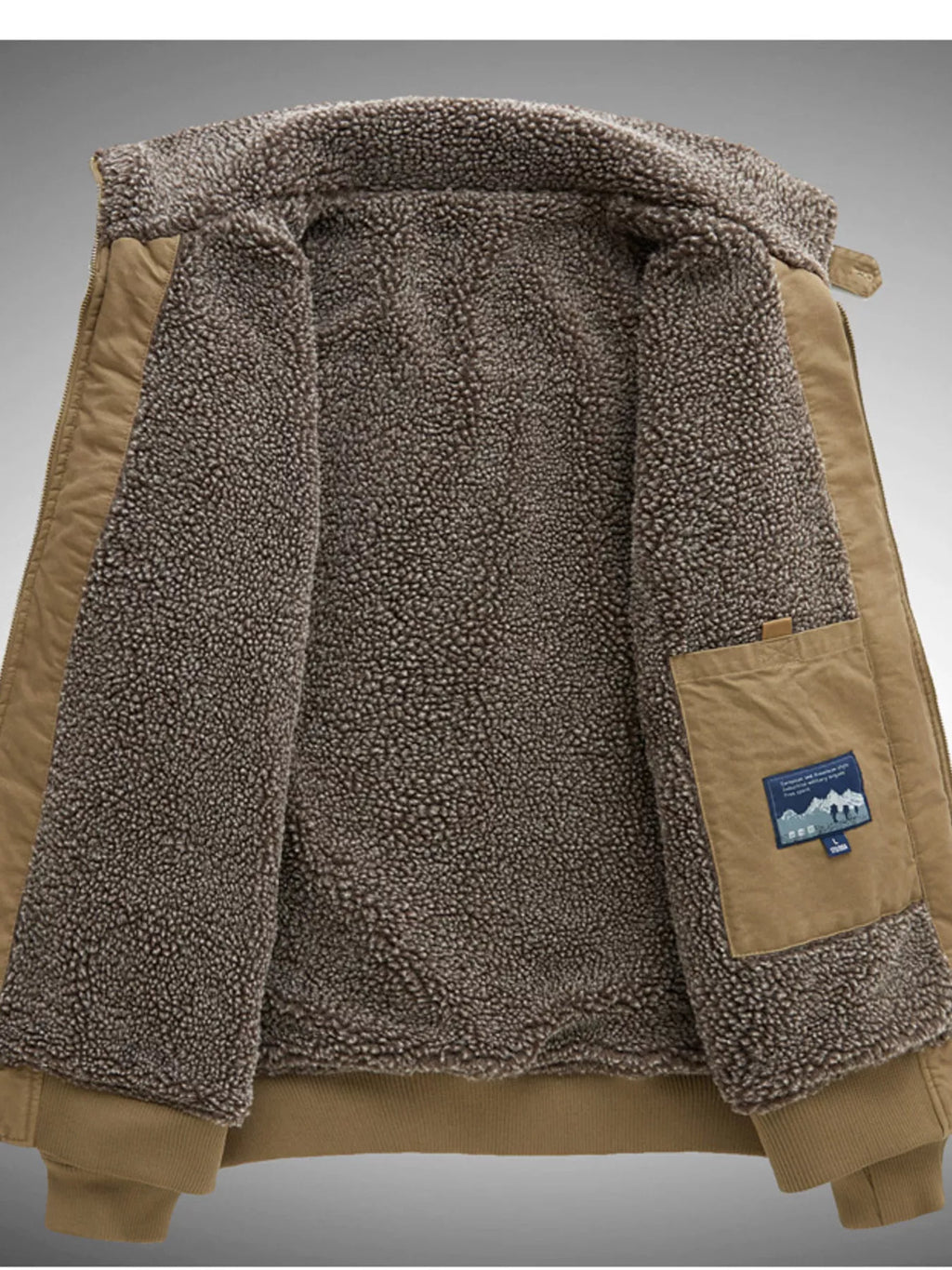 Men's Plus Size Winter Sherpa Lined Bomber Jacket