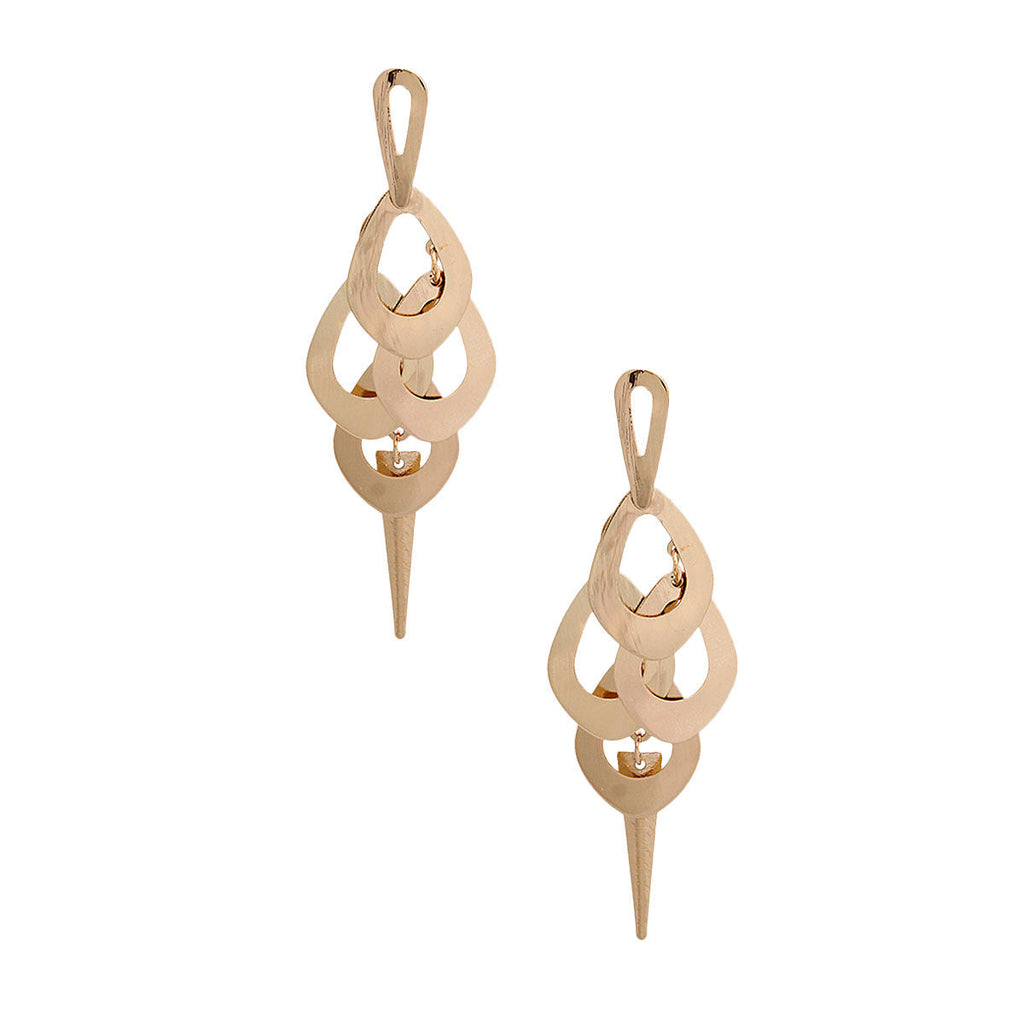 Teardrop Dangle Earrings Gold Metal Stylish Statement Jewelry