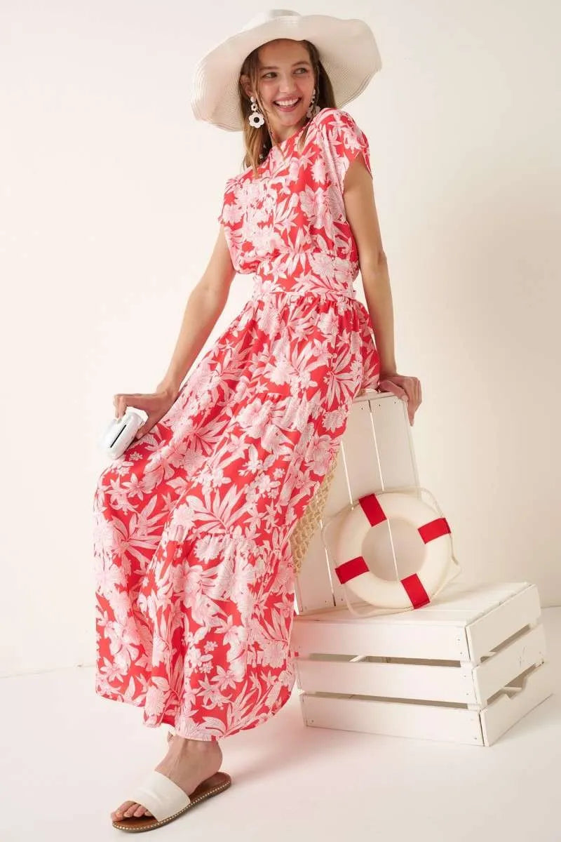 Mittoshop Tropical Print Top and Skirt Set