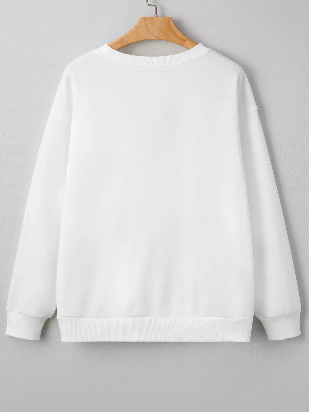 Pearl Plaid Christmas Tree Patched Drop Shoulder Sweatshirt