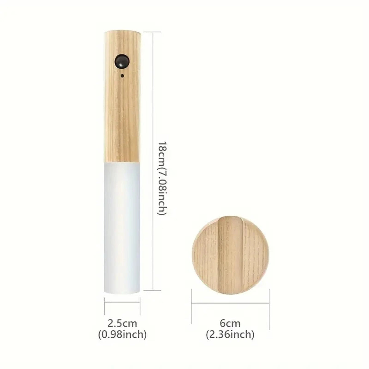 Motion Sensor Night Light, Rechargeable Body Sensor Night Light Indoor, Magnetic Wooden LED Wall Sconce For Bedroom Corridor Staircase Cabinet Intelligent Human Body Induction Night Light