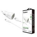 12W 2.4A Dual USB Travel Car Charger With 5FT Charging Cable