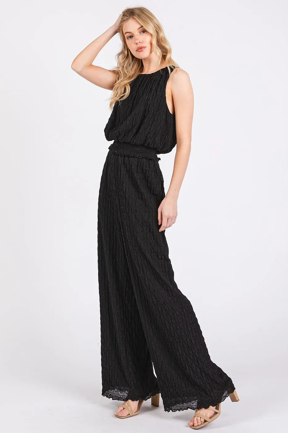 Mittoshop Textured Stretchy Crop Tank and Pants Set