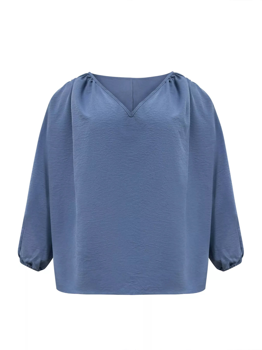 Plus Size V-Neck Long Sleeve Blouse
