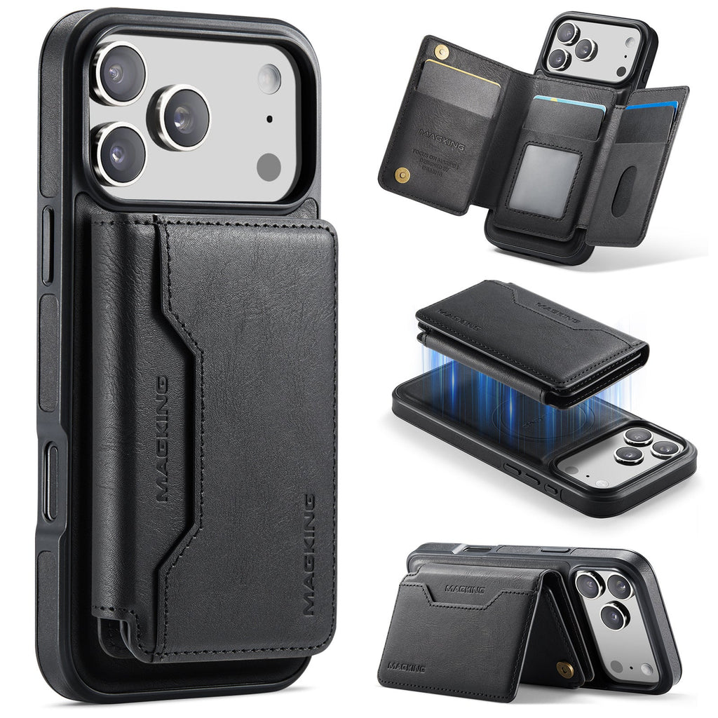 Magnetic Wireless Charging Phone Case Protective Leather Cover