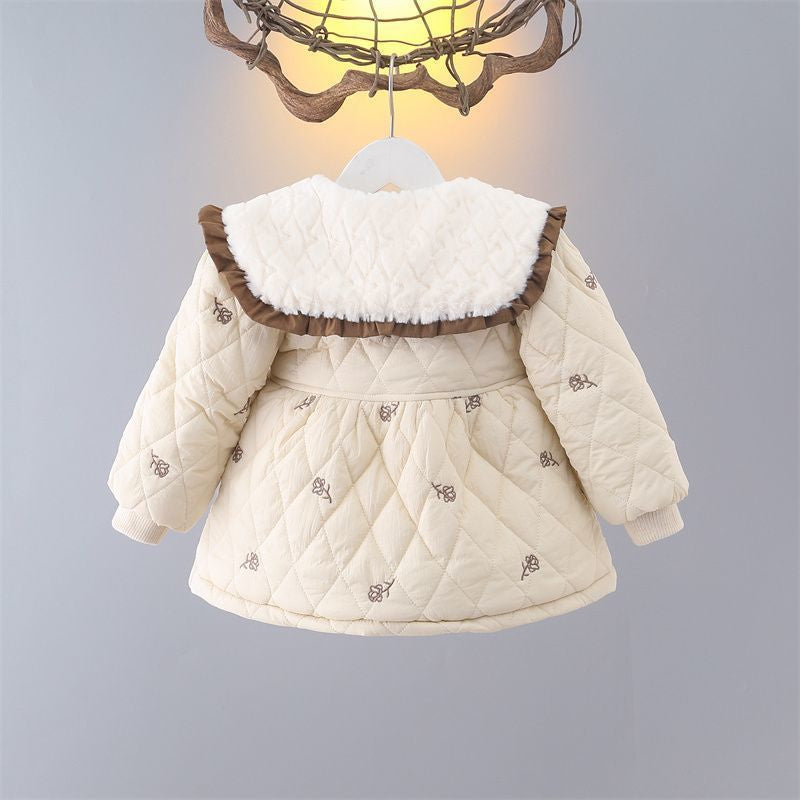 New Stylish Cotton-padded Coat For Baby Girls Childrens Quilted Winter Wear
