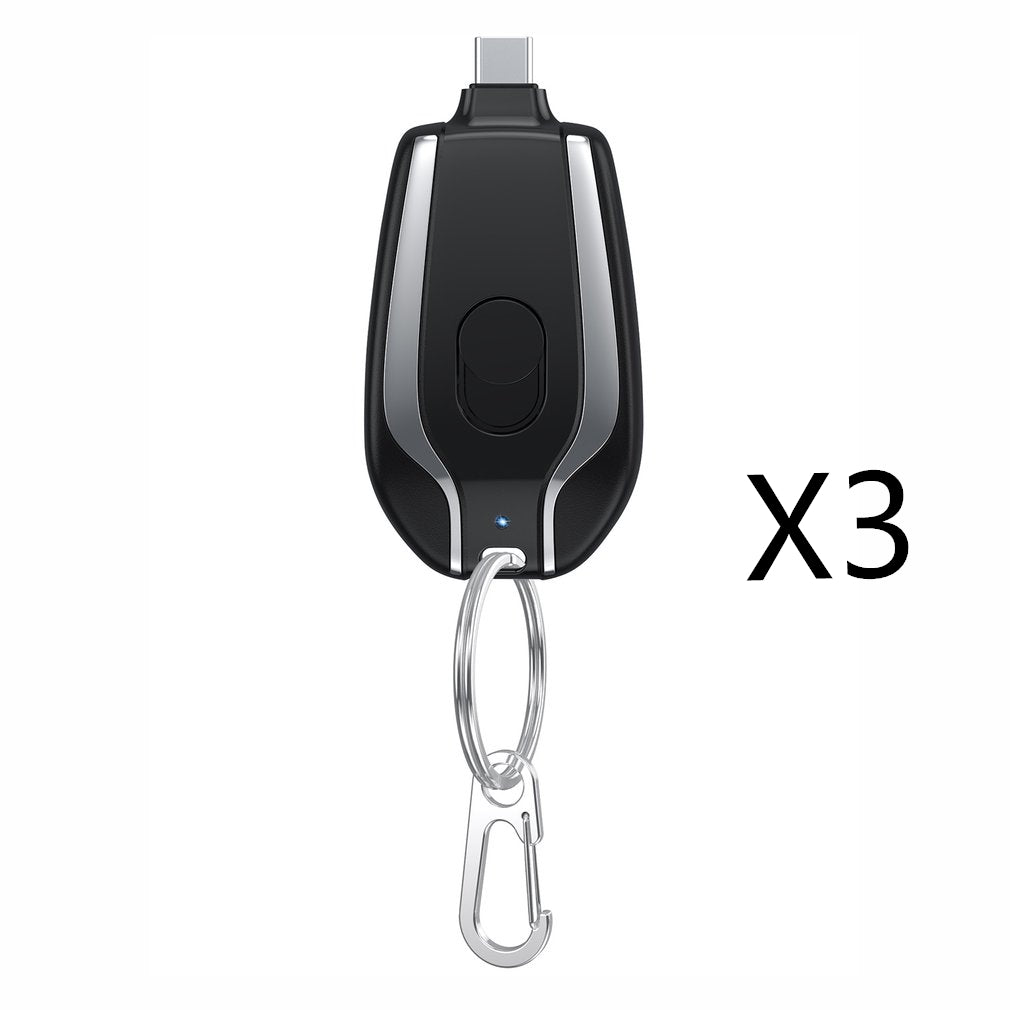 Mini Keychain Power Bank, 1500mAh Emergency Charger