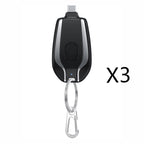 Mini Keychain Power Bank, 1500mAh Emergency Charger