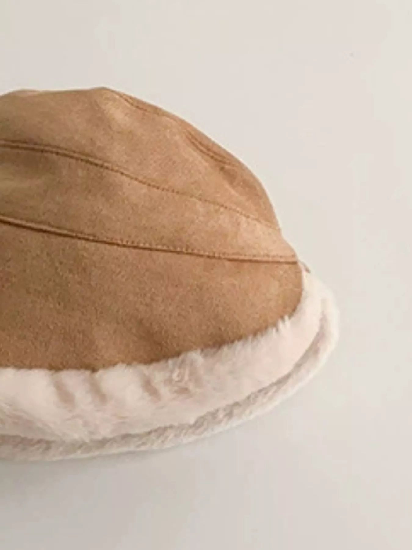 Children's Warm Plush Trim Bucket Hat