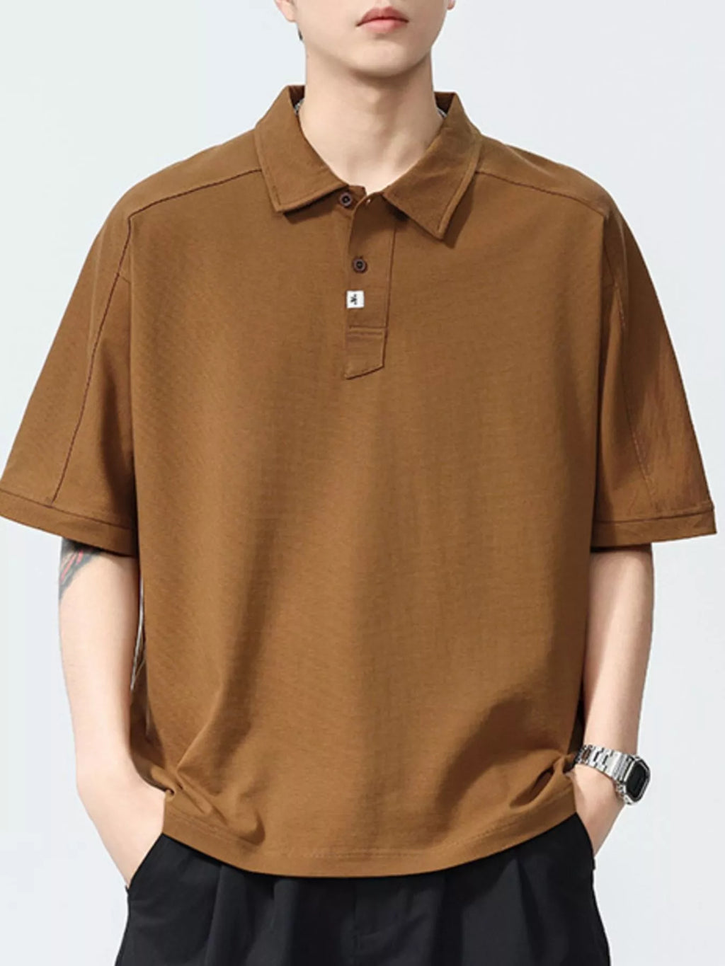 Men's Plus Size Casual Half Sleeve Loose Fit Polo