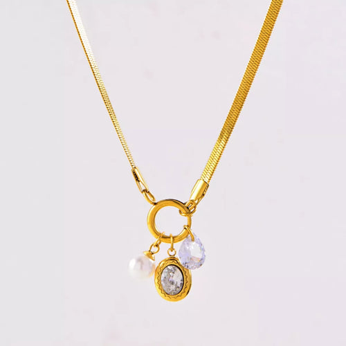 18K Gold-Plated Herringbone Chain Necklace