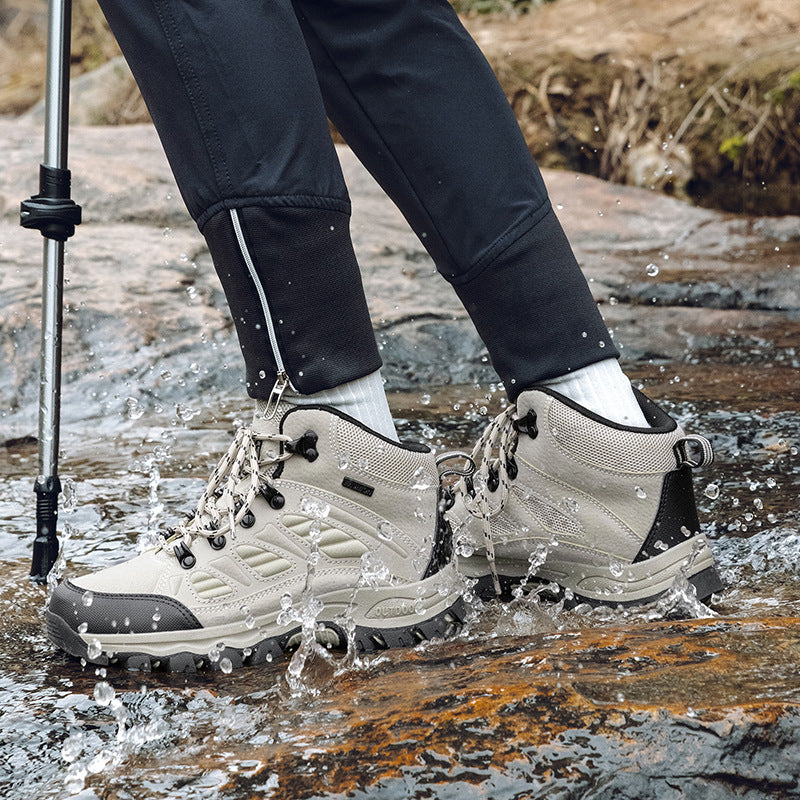 Couple's High-top Breathable Waterproof Non-slip Camping Leisure Mountaineering Shoes