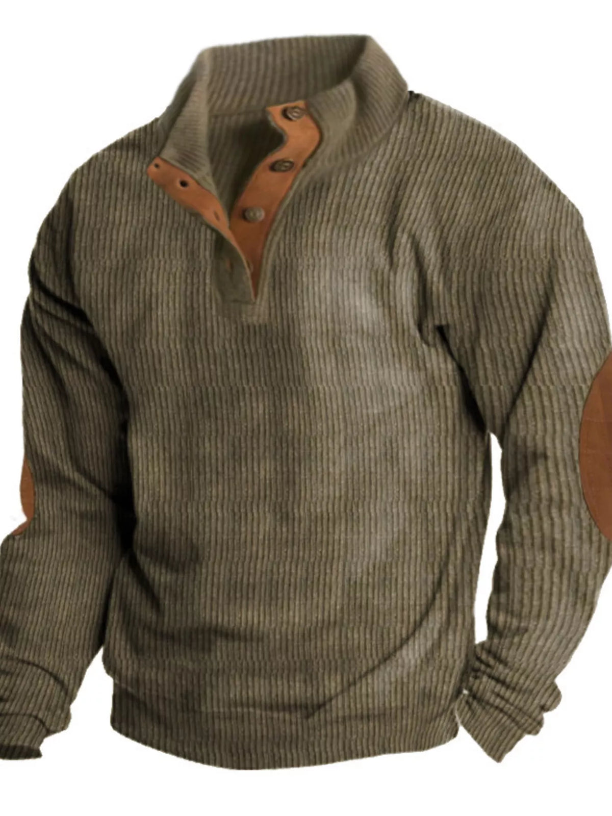 Men's Full Size Vintage Corduroy Long Sleeve Top Plus Size