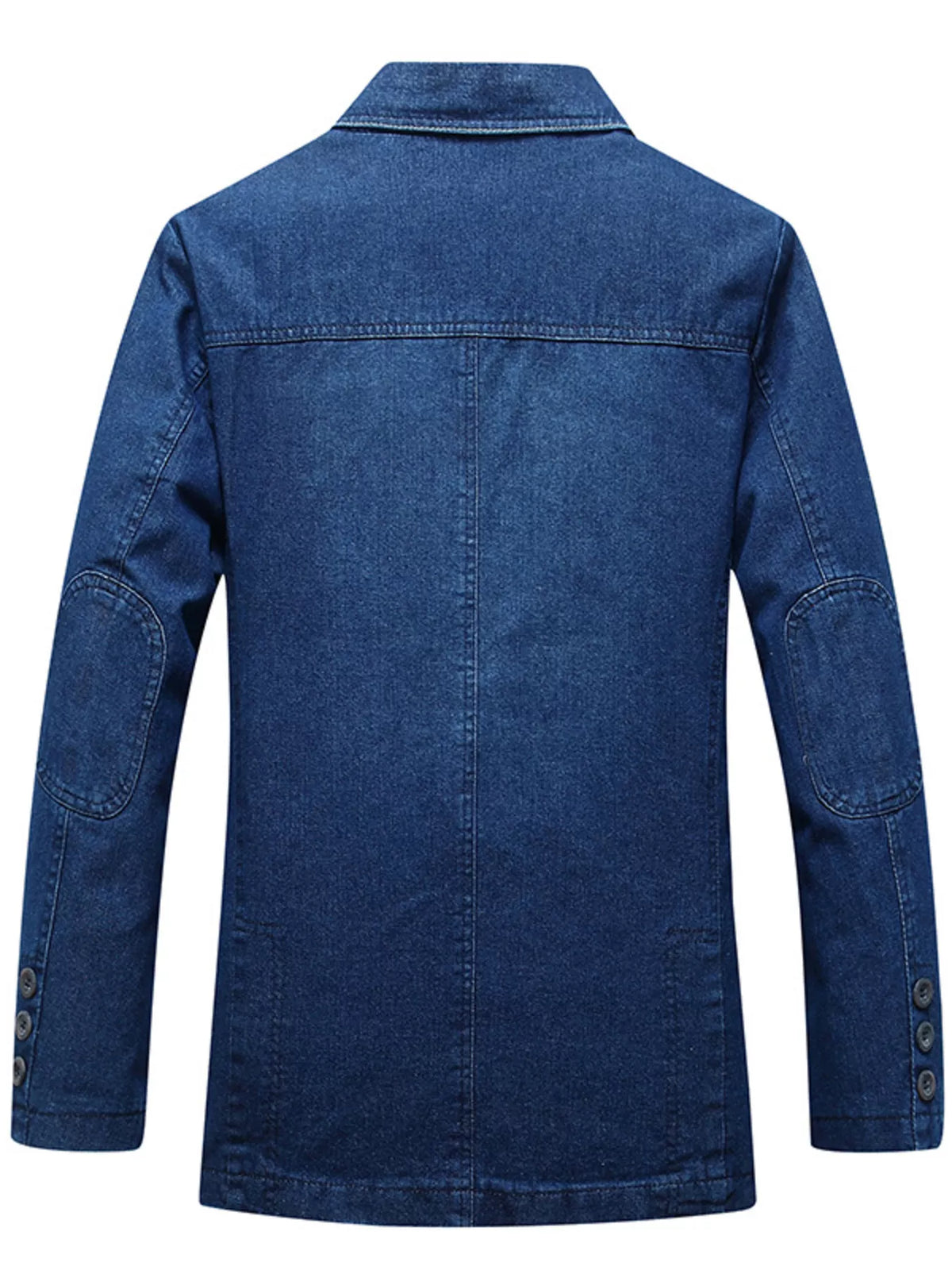 Men's Plus Size Button Down Denim Blazer Jacket