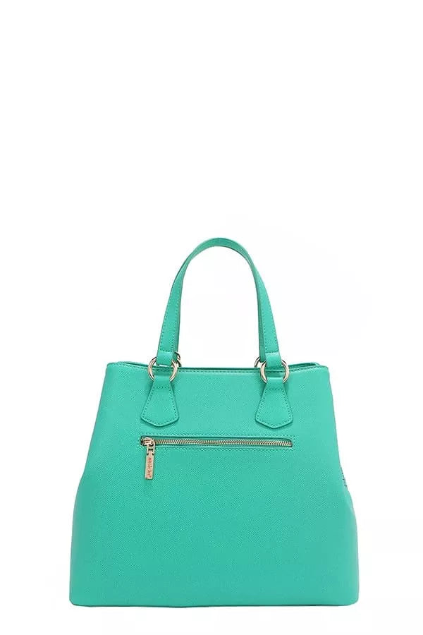 Monogram Pattern Handbag with Rhinestones Decor