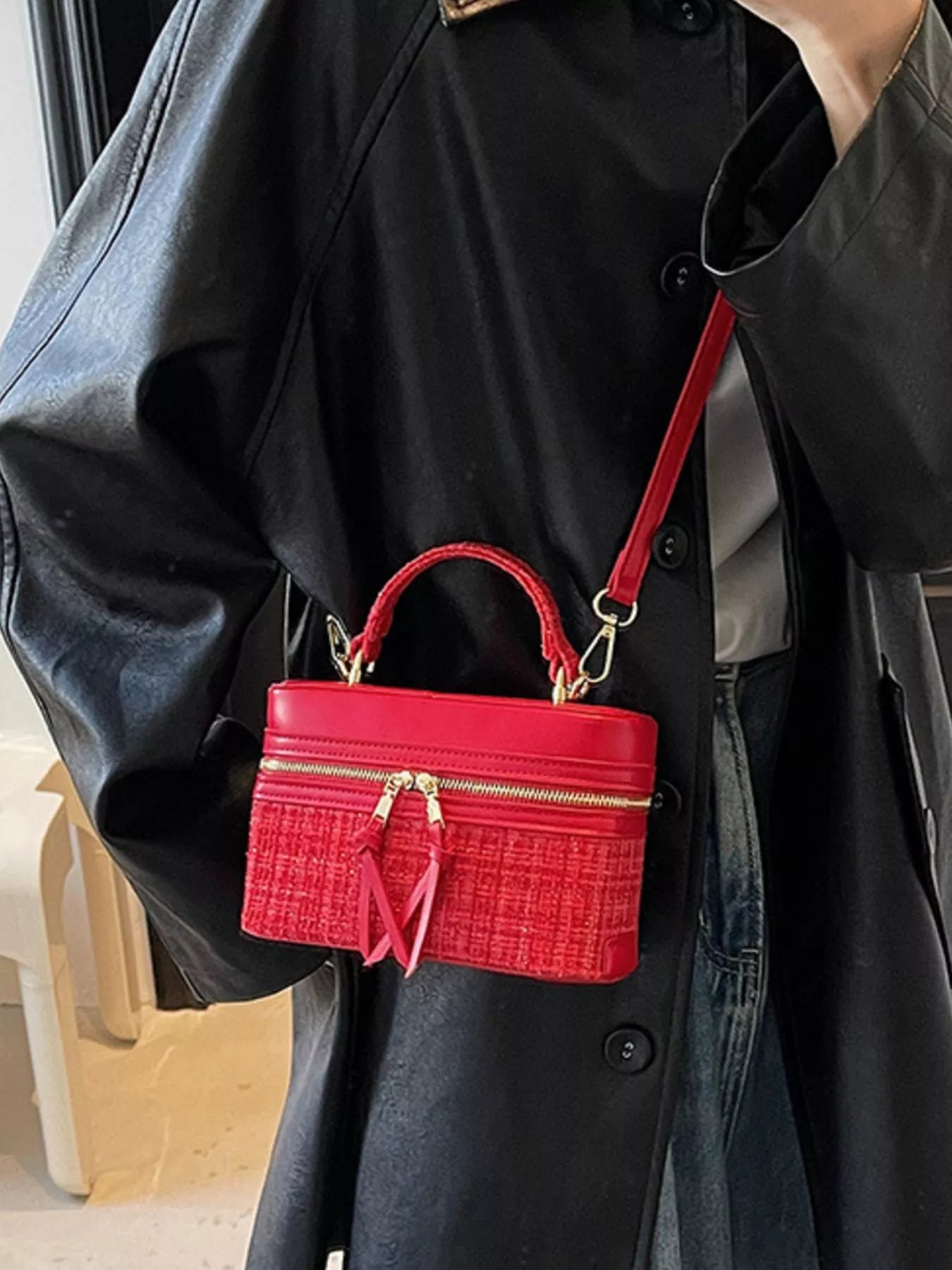 Boxy Top Handle Crossbody Bag