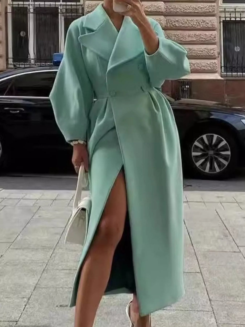Double-Breasted Longline Coat