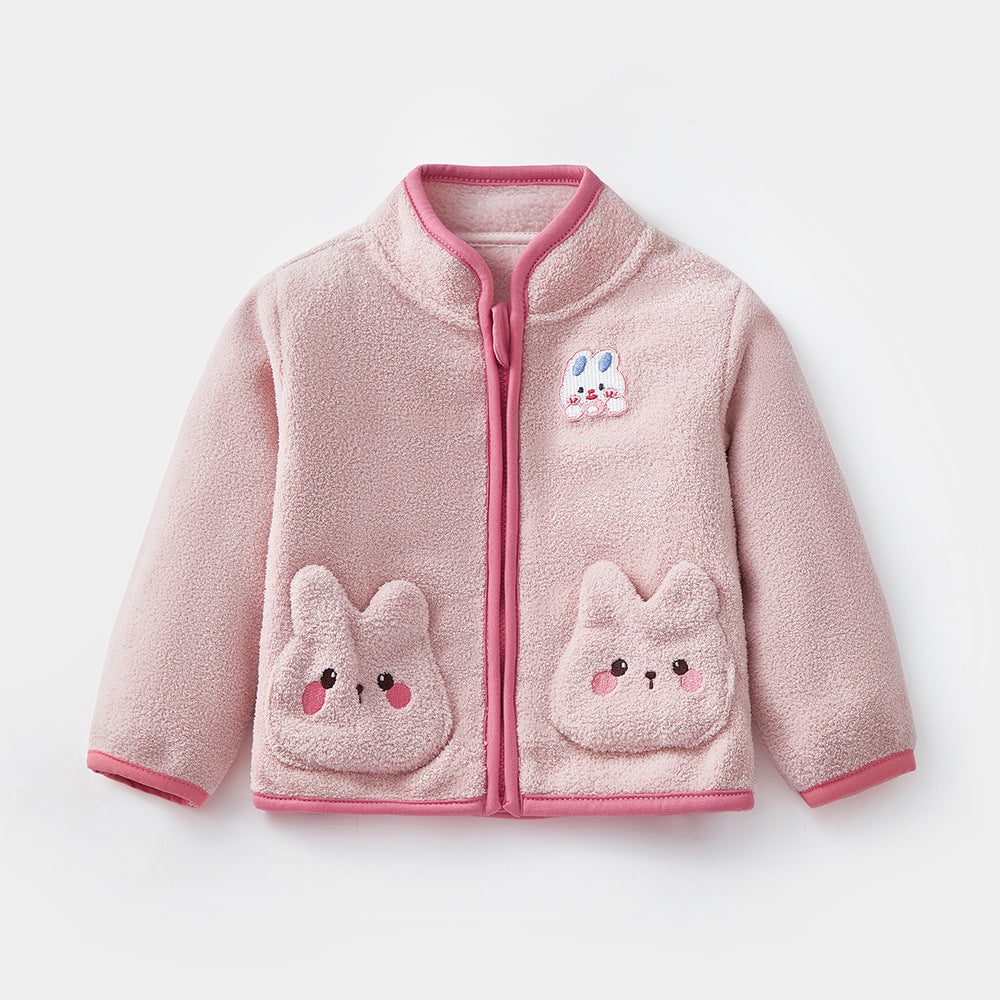 Autumn And Winter Children's Baby Fleece Cute Rabbit Coat