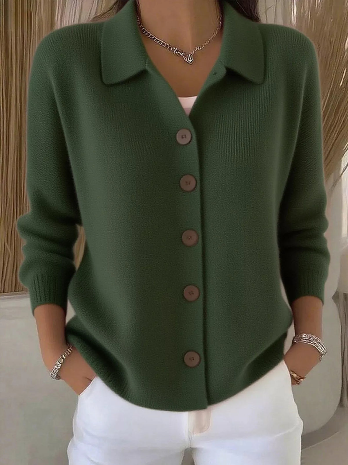 Full Size Button-Down Knit Cardigan Plus Size