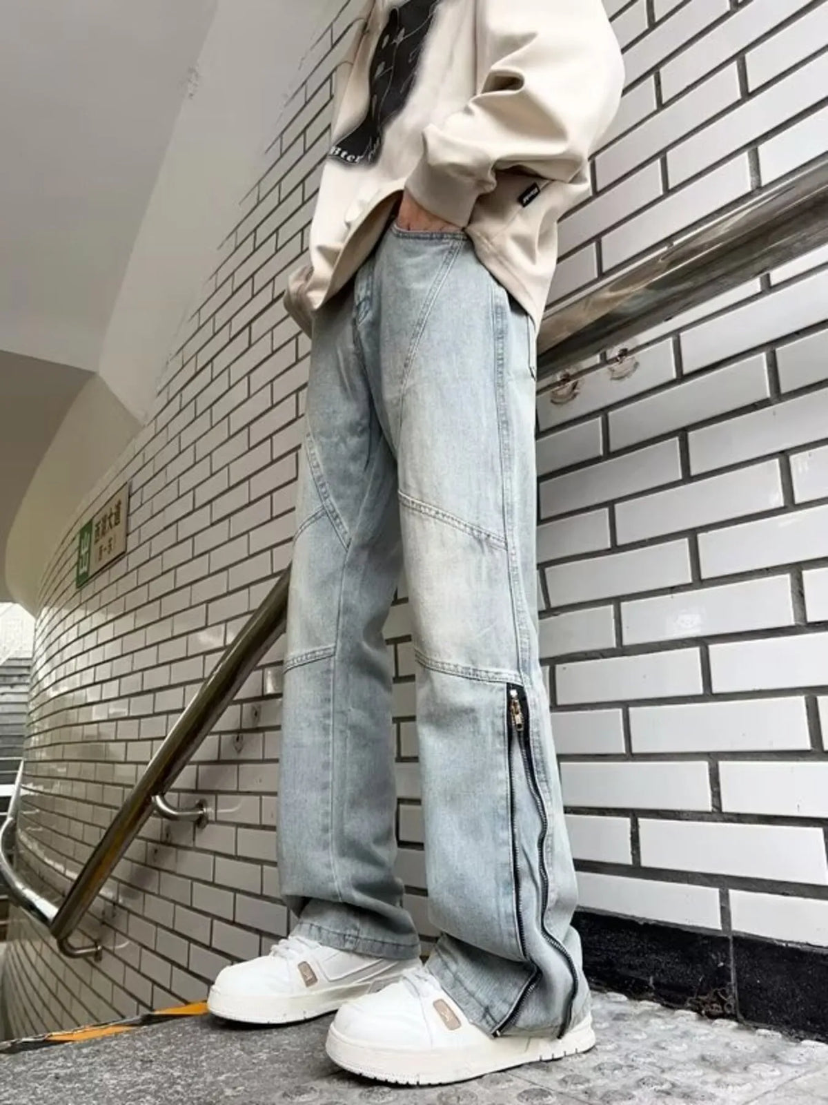 Men's Full Size Wide Leg Jeans Plus Size