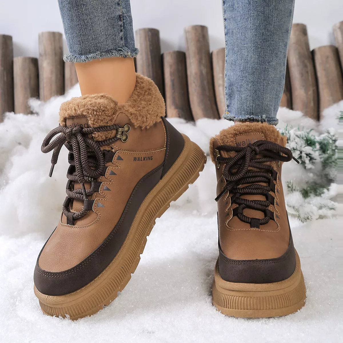 Fur-Lined Ankle Boots