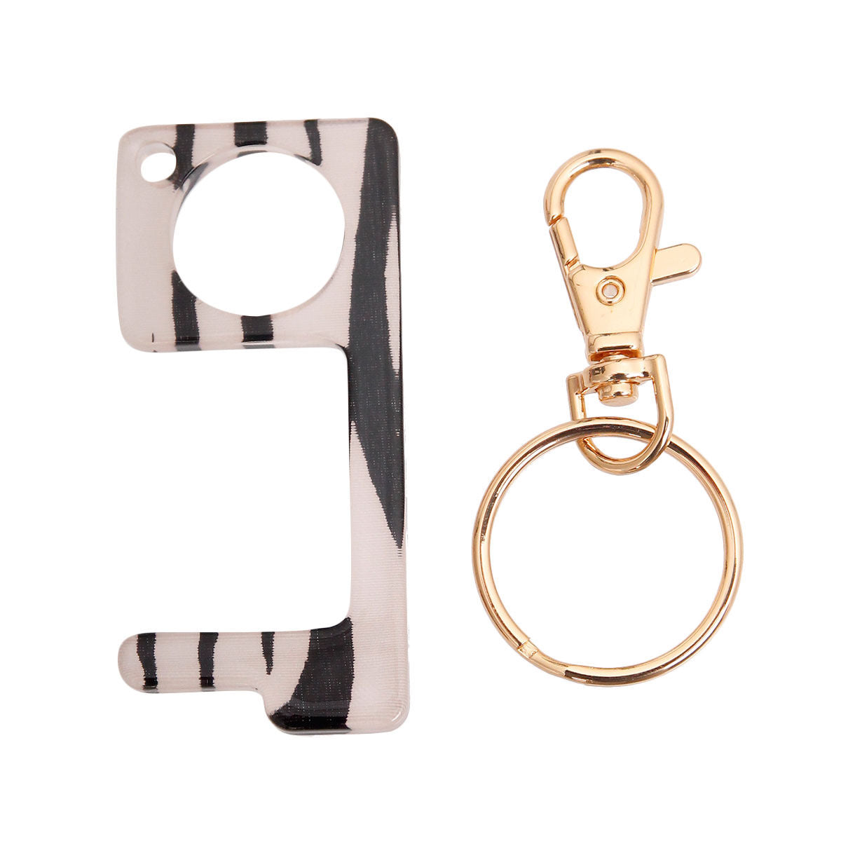 Touchless Door Button Tool Zebra Pattern Stylish Accessory
