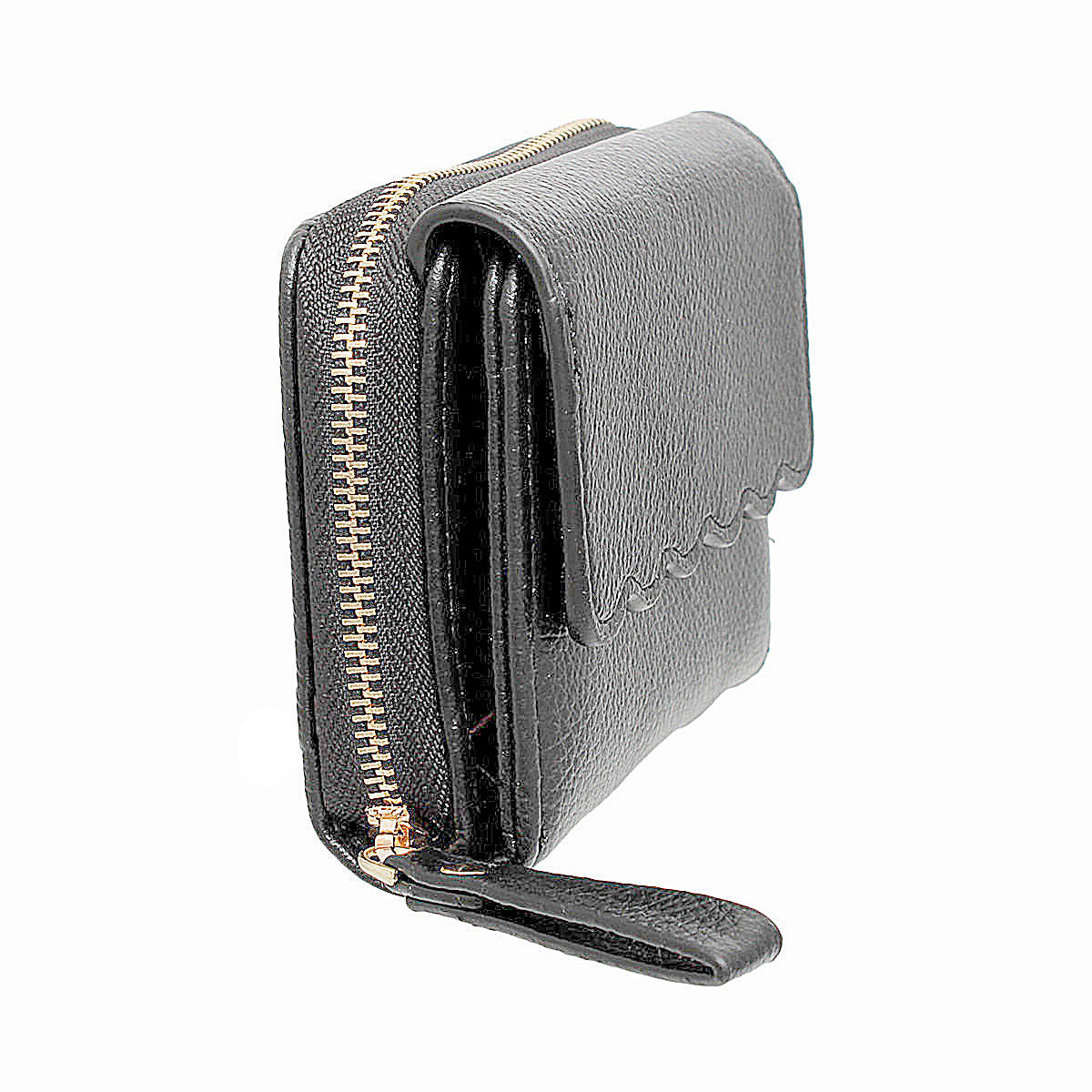 Women’s Accordion Wallet Black Snap Cardholder Stylish and Chic