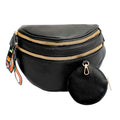 Fashion Handbag Crossbody Black Love Zipper Saddle Bag for Women Stylish Chic