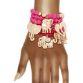 Bead Elephant Bracelets in Mixed Fuchsia – Trendy Fashion Jewelry Accessory