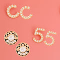 Rhinestone Stud Earring Set 3 Pcs Gold Metal Designer-Inspired Stylish Statement Jewelry