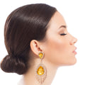 Statement Yellow Teardrop Fringe Earrings – Trendy Chic Fashion Jewelry