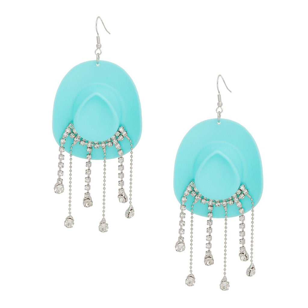 Fringe Turquoise Cowgirl Earrings with Fish Hook - Stylish Statement Jewelry