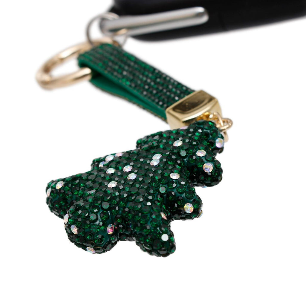 Fashion Keychain Green Shimmery Xmas Tree Purse Charm Clip Stylish Accessory