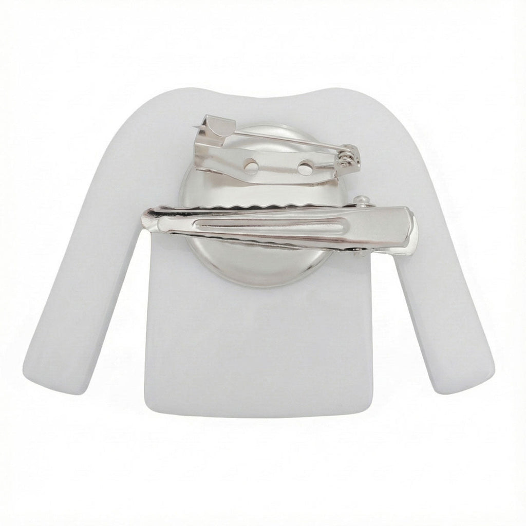 Fashion Brooch Hair Clip White Blue Stripe COCO Shirt Pin Stylish Accessory
