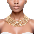 Wide Gold Chainmail Choker Necklace for Women – Stylish Statement Jewelry