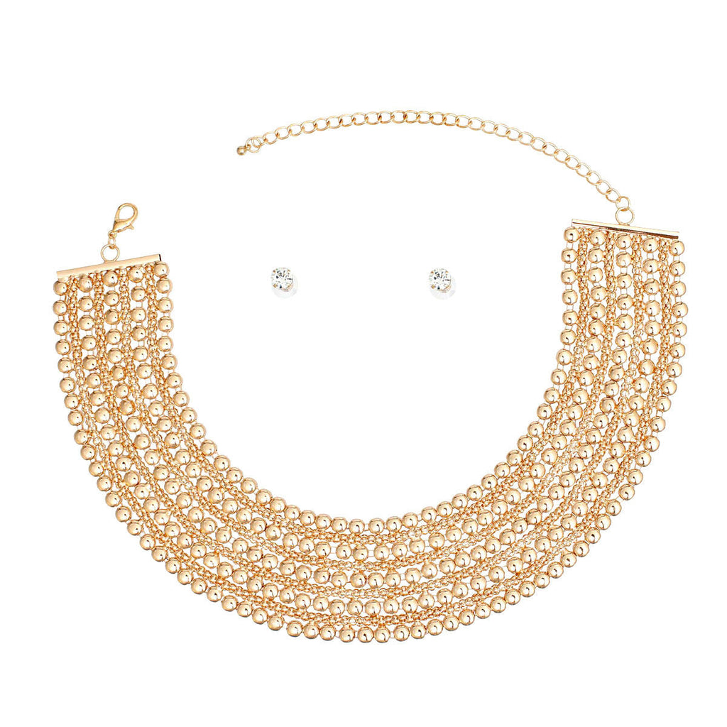 Wide Gold Chainmail Choker Necklace for Women – Stylish Statement Jewelry