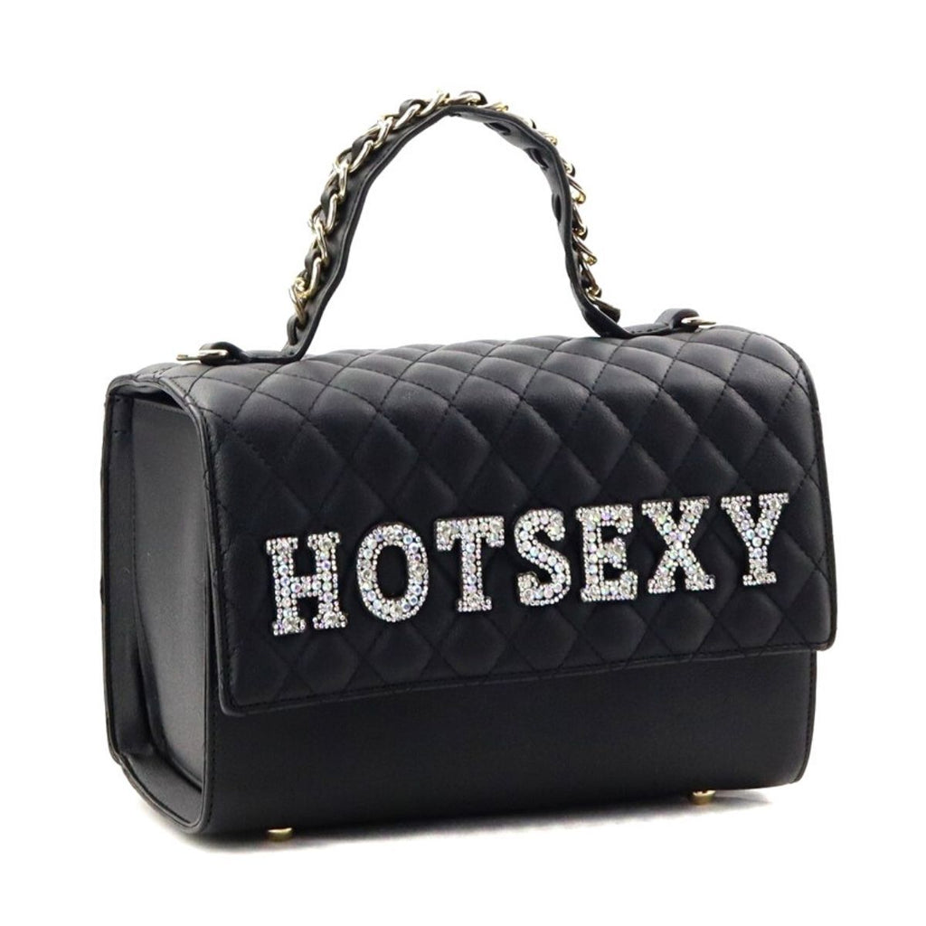 Quilted Satchel Set Black Stylish Trendy Fashion Handbag