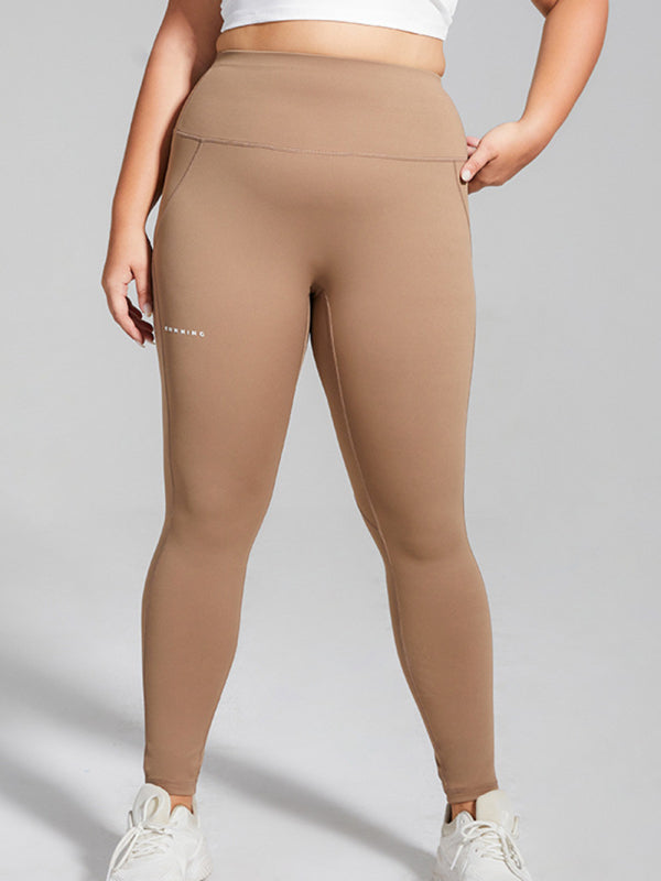 Women's Plus Size Running Sweatpants High Waist Hip Lift Alphabet Quick Dry Yoga Pants - legging