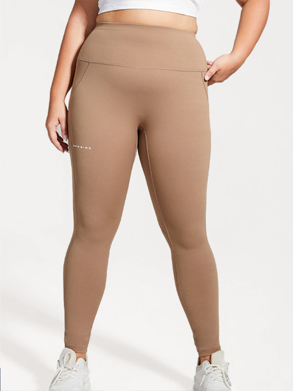 Women's Plus Size Running Sweatpants High Waist Hip Lift Alphabet Quick Dry Yoga Pants - legging