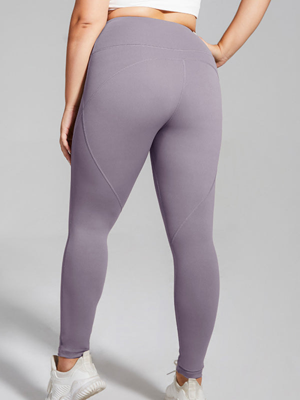 Women's Plus Size Running Sweatpants High Waist Hip Lift Alphabet Quick Dry Yoga Pants - legging