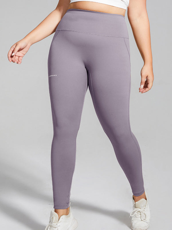 Women's Plus Size Running Sweatpants High Waist Hip Lift Alphabet Quick Dry Yoga Pants - legging