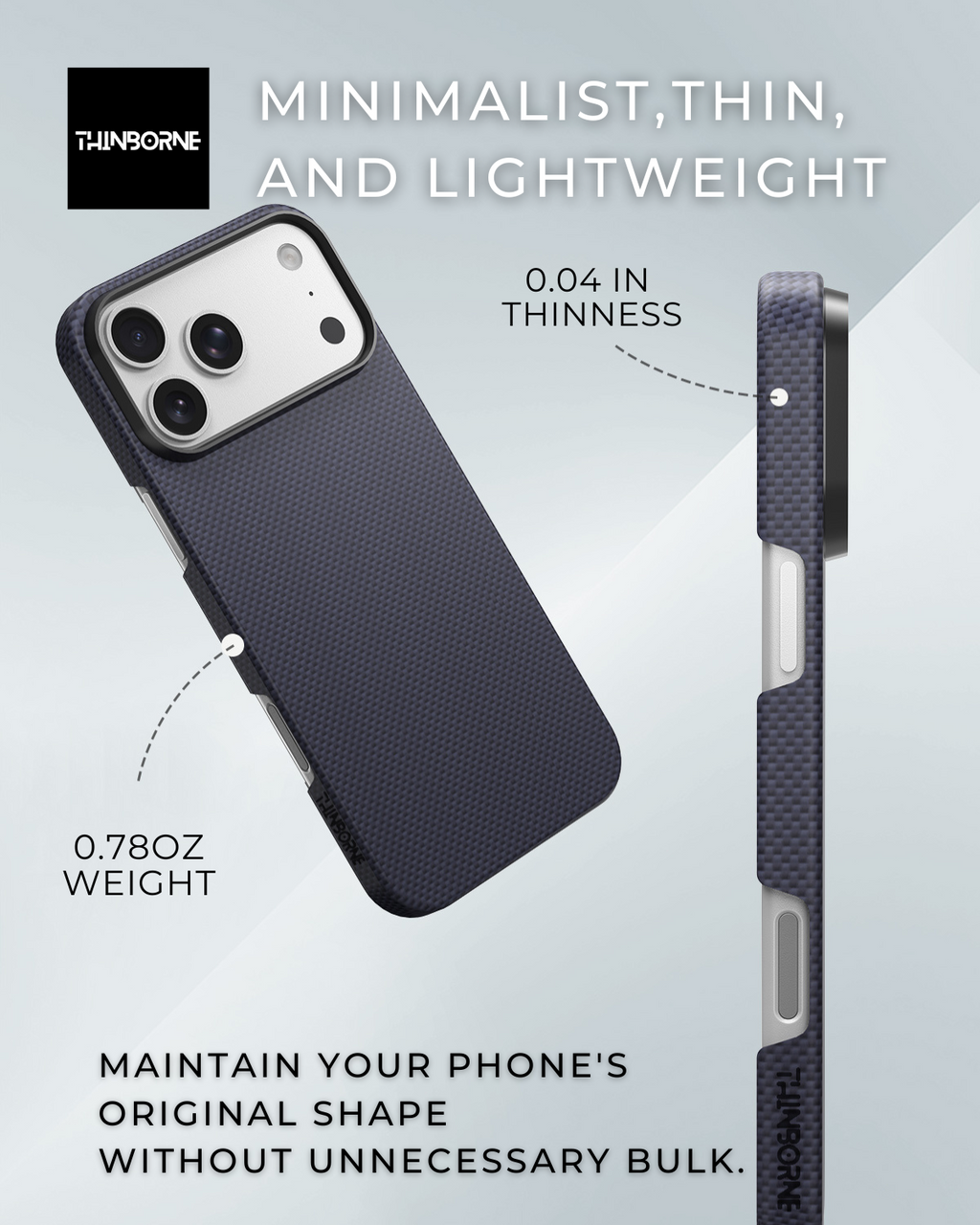 iPhone 17 Pro Max Case - Super Thin | Aramid Fiber | MagSafe - Navy Blue