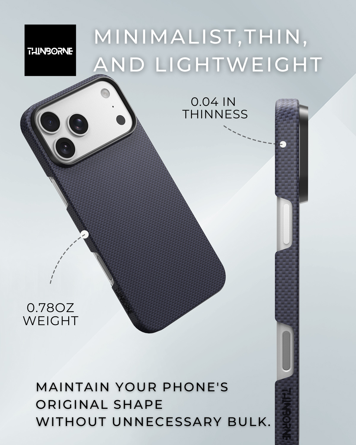iPhone 17 Pro Case - Super Thin | Aramid Fiber | MagSafe - Wild Navy