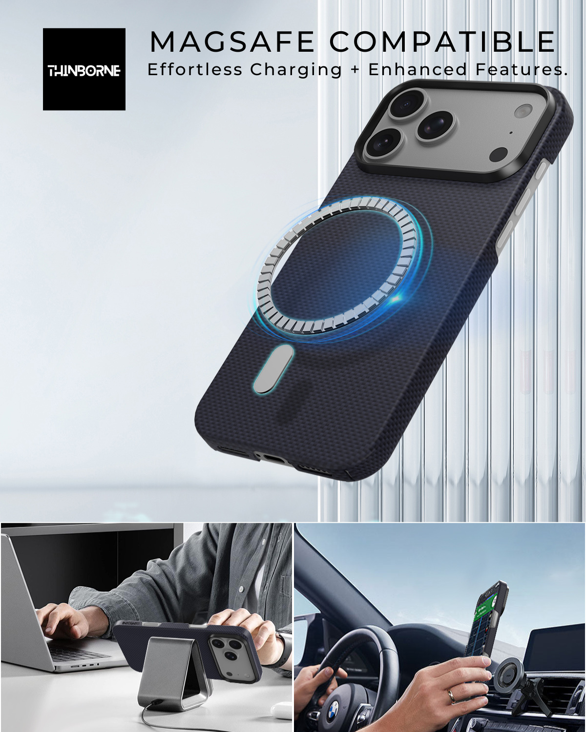 iPhone 17 Pro Case - Super Thin | Aramid Fiber | MagSafe - Wild Navy