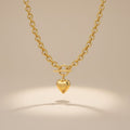 Toggle Heart Rolo Chain Necklace 18K Gold Steel Stylish Statement Jewelry