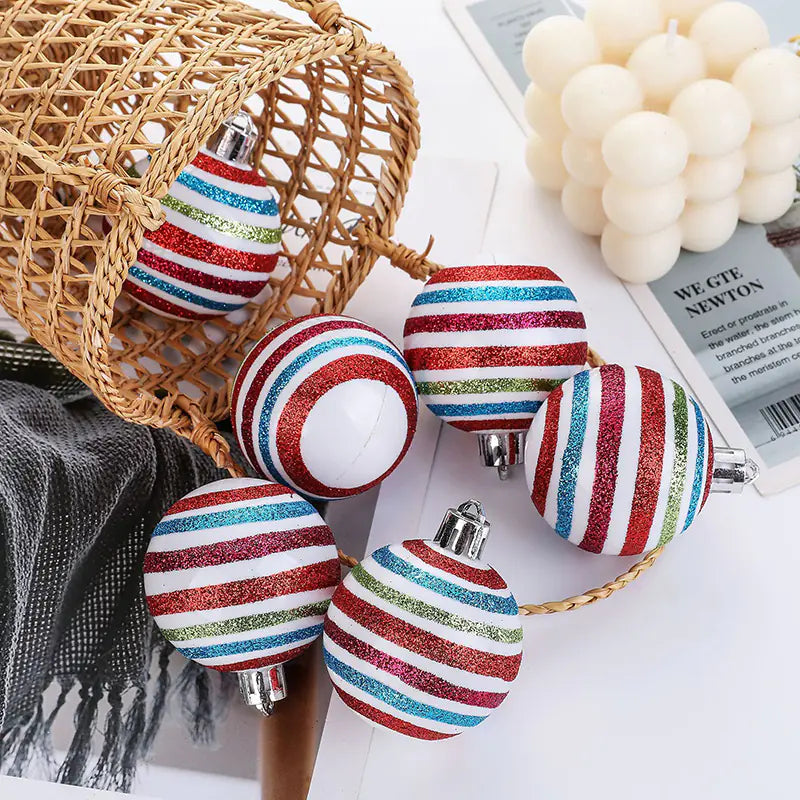 Christmas Ornaments Gift Box with 6 Painted Balls