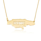 Jamaica Map Necklace With Name