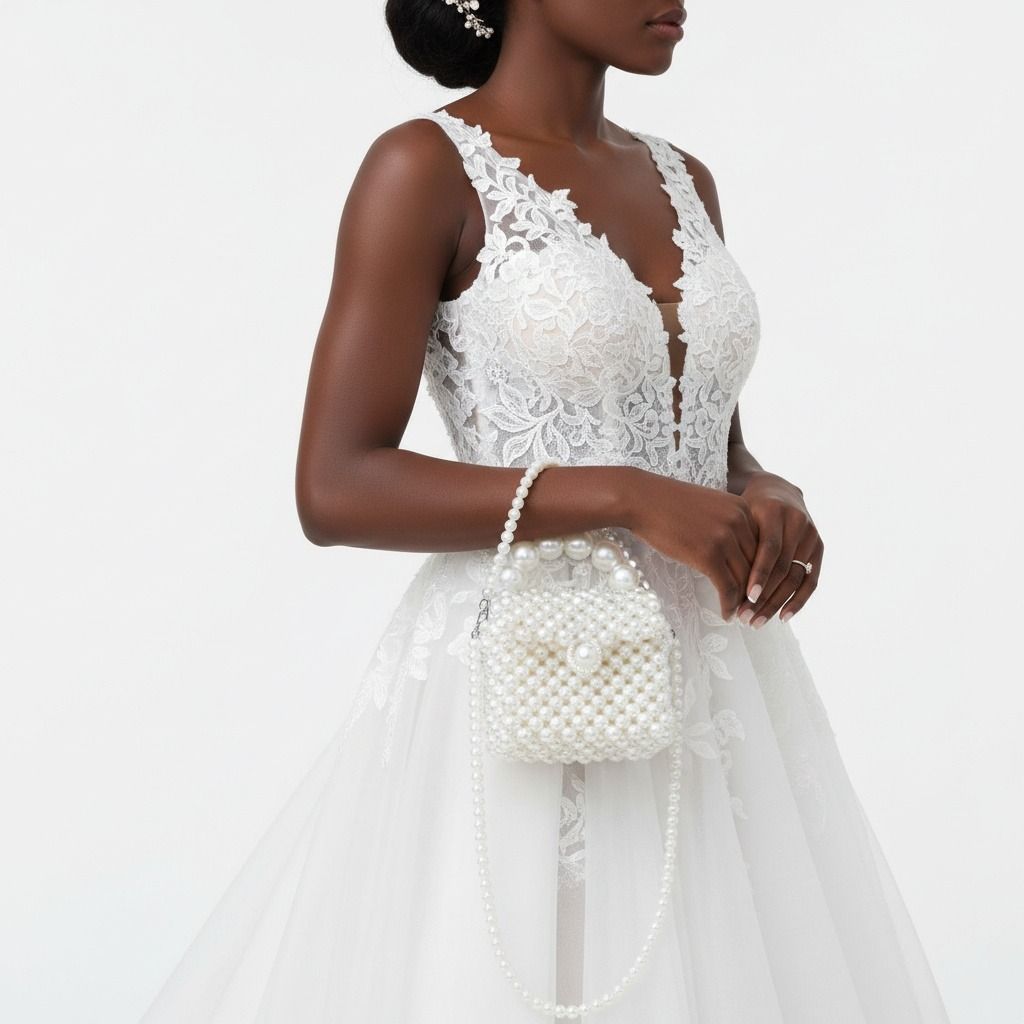 Fashion Handbag Micro Top Handle White Pearl Woven Handmade Bag Stylish Chic